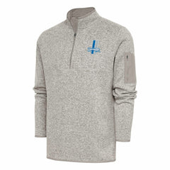 Antigua Throwback Fortune Quarter-Zip Pullover Jacket - Detroit Lions Pullover