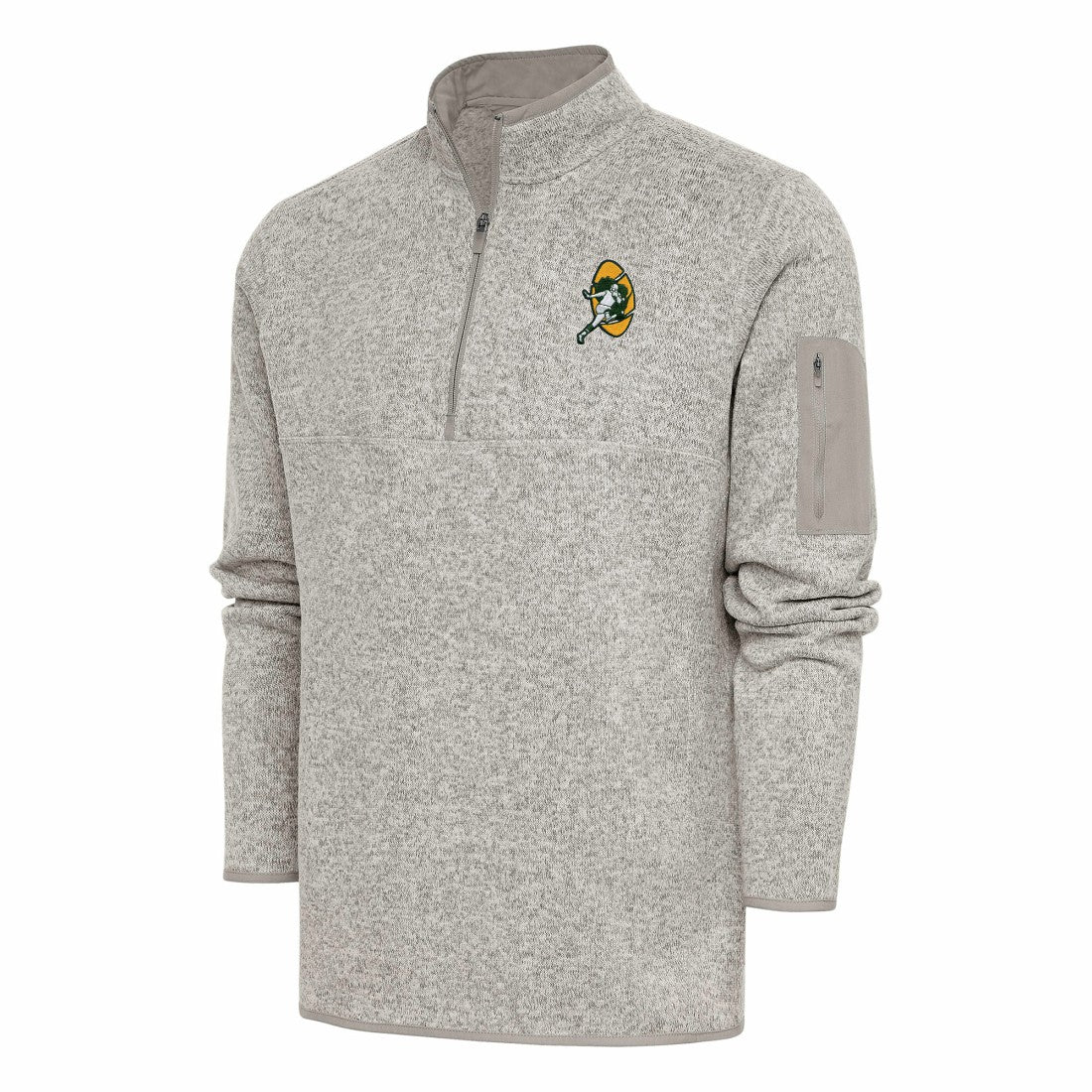 Antigua Throwback Fortune Quarter-Zip Pullover Jacket - Green Bay Packers Pullover