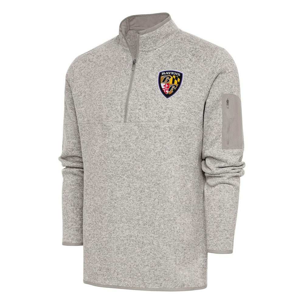 Antigua Throwback Fortune Quarter-Zip Pullover Jacket - Baltimore Ravens Pullover