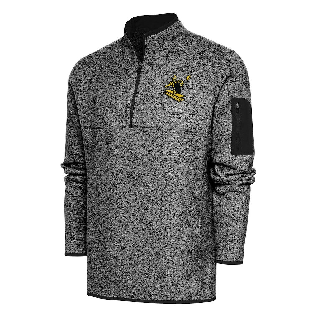 Antigua Throwback Fortune Quarter-Zip Pullover Jacket - Pittsburgh Steelers Pullover