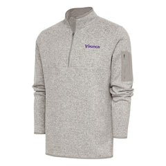 Antigua Throwback Fortune Quarter-Zip Pullover Jacket - Minnesota Vikings Pullover