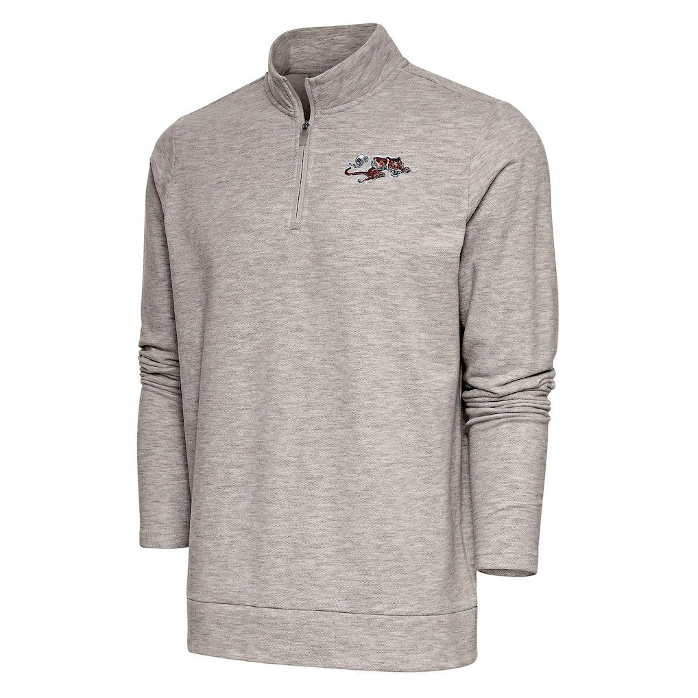 Antigua Team Logo Throwback Gambit Quarter-Zip Pullover Top - Cincinnati Bengals Pullover