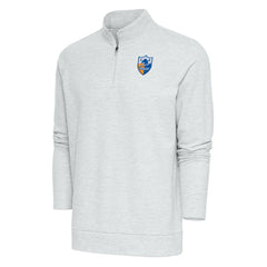 Antigua Team Logo Throwback Gambit Quarter-Zip Pullover Top - Los Angeles Chargers Pullover