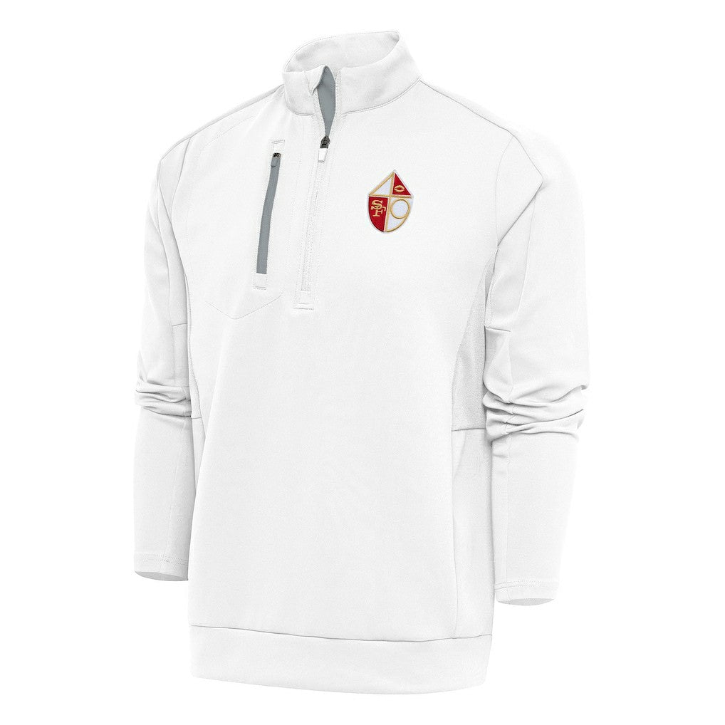 Antigua Team Logo Throwback Generation Quarter-Zip Pullover Top - San Francisco 49ers Pullover