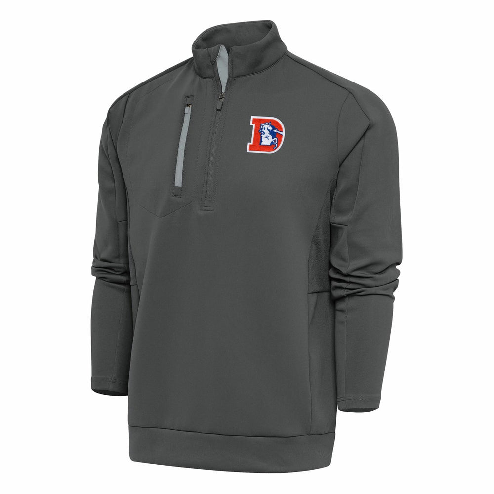 Antigua Team Logo Throwback Generation Quarter-Zip Pullover Top - Denver Broncos Pullover