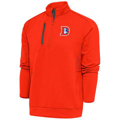 Antigua Team Logo Throwback Generation Quarter-Zip Pullover Top - Denver Broncos Pullover