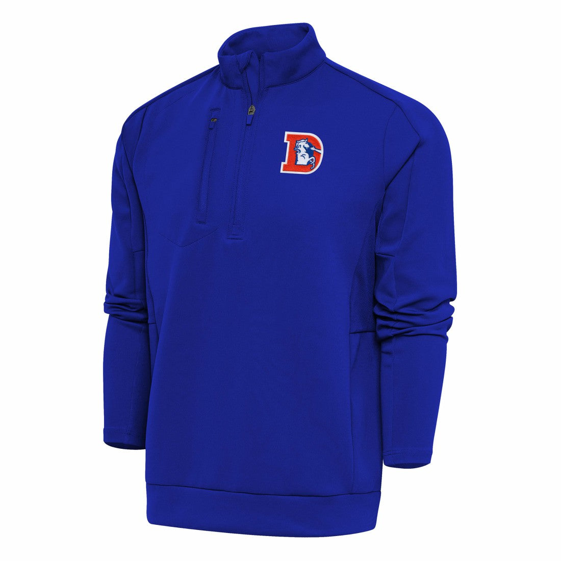 Antigua Team Logo Throwback Generation Quarter-Zip Pullover Top - Denver Broncos Pullover