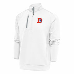 Antigua Team Logo Throwback Generation Quarter-Zip Pullover Top - Denver Broncos Pullover