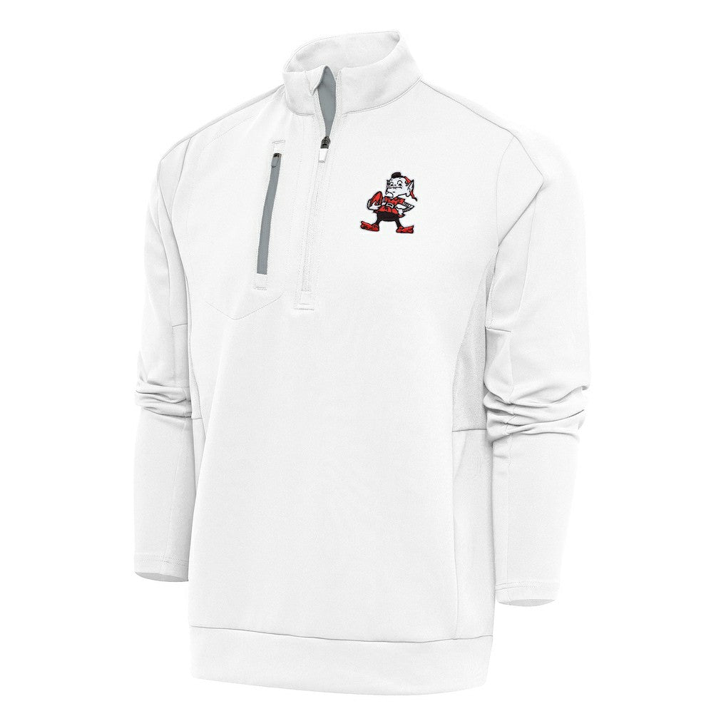 Antigua Team Logo Throwback Generation Quarter-Zip Pullover Top - Cleveland Browns Pullover