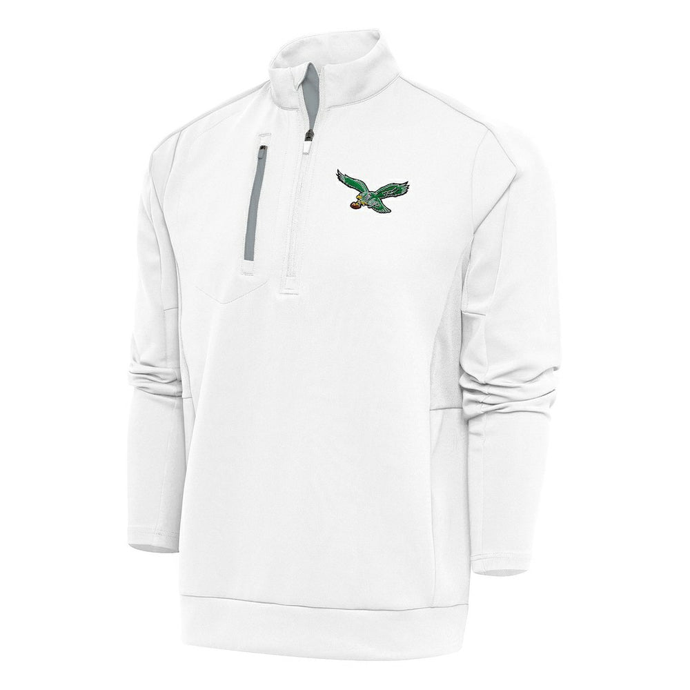 Antigua Team Logo Throwback Generation Quarter-Zip Pullover Top - Philadelphia Eagles Pullover