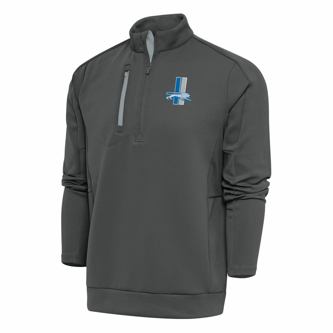 Antigua Team Logo Throwback Generation Quarter-Zip Pullover Top - Detroit Lions Pullover