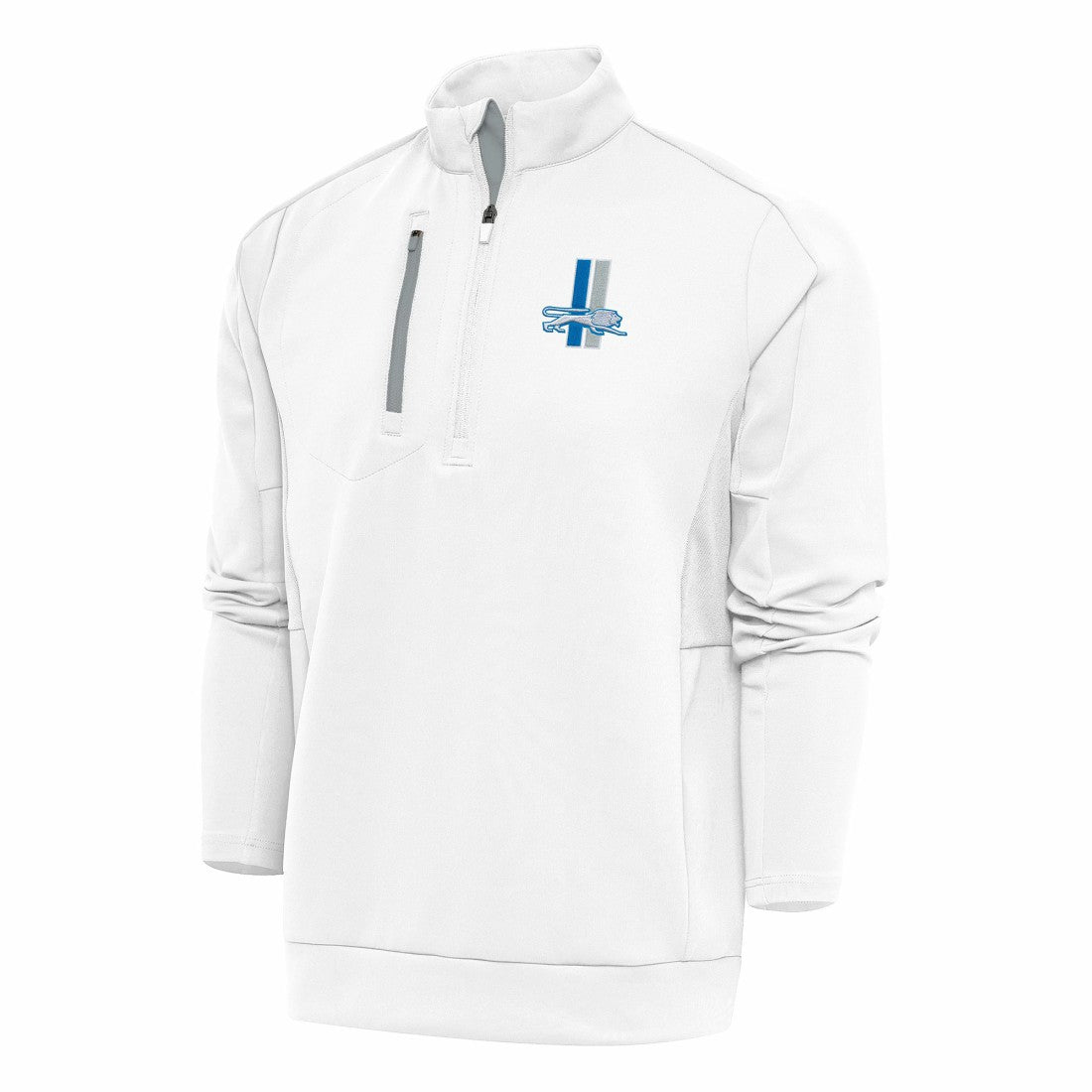 Antigua Team Logo Throwback Generation Quarter-Zip Pullover Top - Detroit Lions Pullover