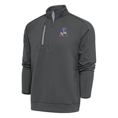 Antigua Team Logo Throwback Generation Quarter-Zip Pullover Top - New England Patriots Pullover