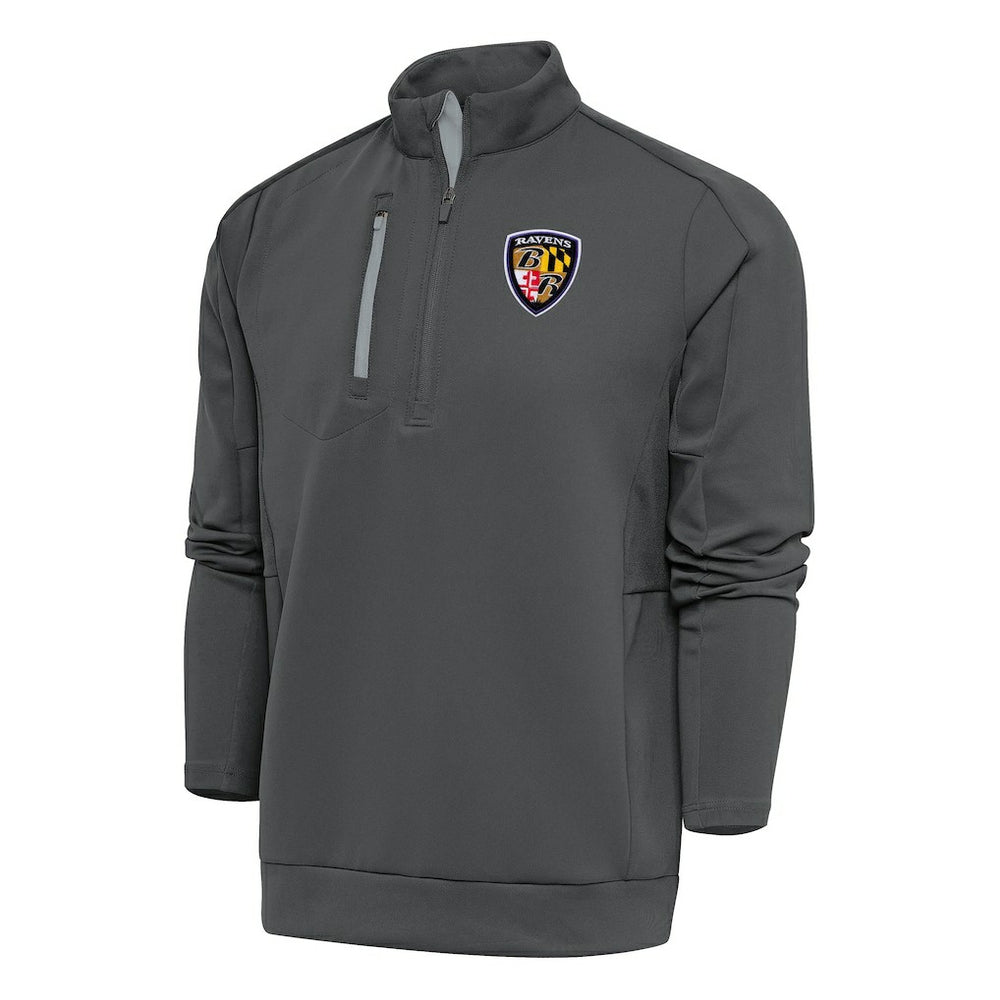 Antigua Team Logo Throwback Generation Quarter-Zip Pullover Top - Baltimore Ravens Pullover