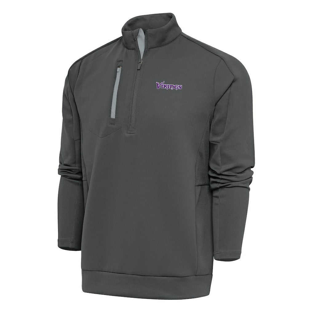 Antigua Team Logo Throwback Generation Quarter-Zip Pullover Top - Minnesota Vikings Pullover