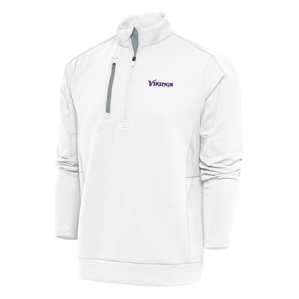 Antigua Team Logo Throwback Generation Quarter-Zip Pullover Top - Minnesota Vikings Pullover