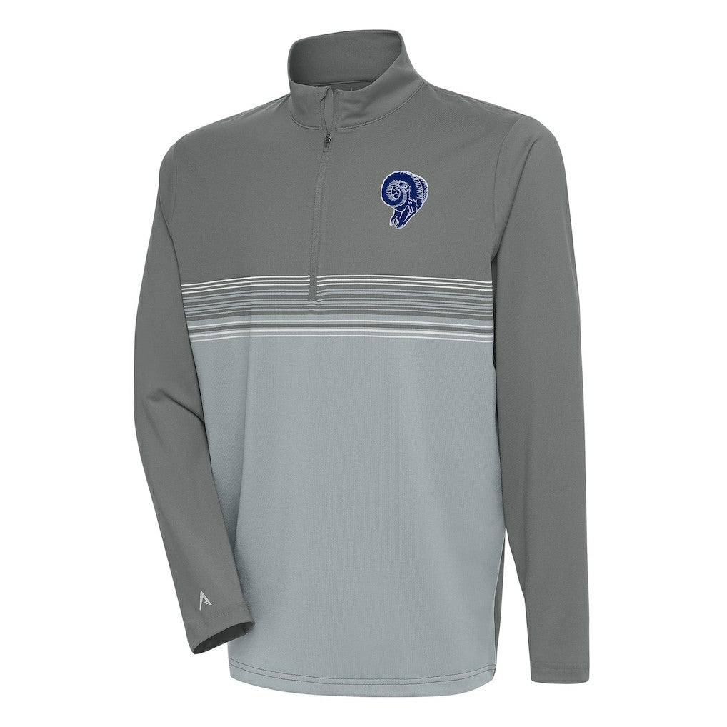 Antigua Team Logo Throwback Pace Quarter-Zip Pullover Top - Los Angeles Rams Pullover