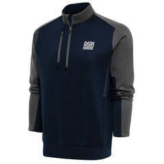Antigua Team Logo Throwback Team Quarter-Zip Pullover Top - New York Giants Pullover