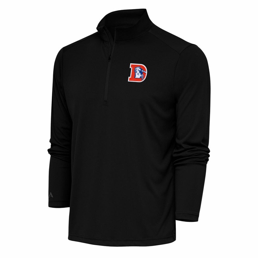 Antigua Team Logo Throwback Tribute Quarter-Zip Pullover Top - Denver Broncos Pullover