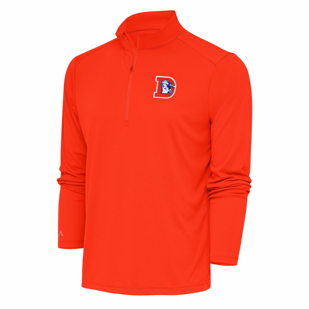 Antigua Team Logo Throwback Tribute Quarter-Zip Pullover Top - Denver Broncos Pullover