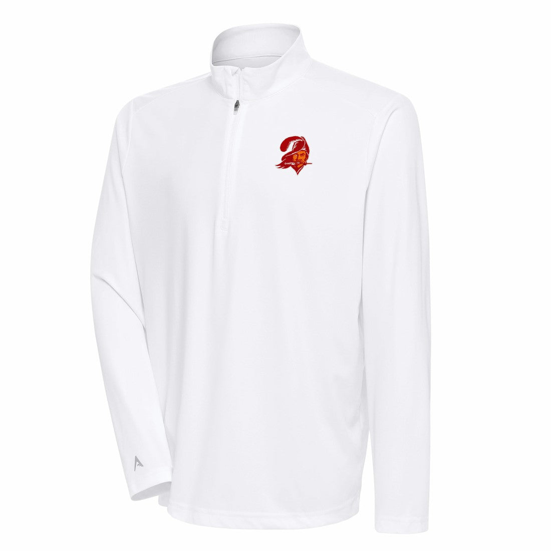 Antigua Team Logo Throwback Tribute Quarter-Zip Pullover Top - Tampa Bay Buccaneers Pullover