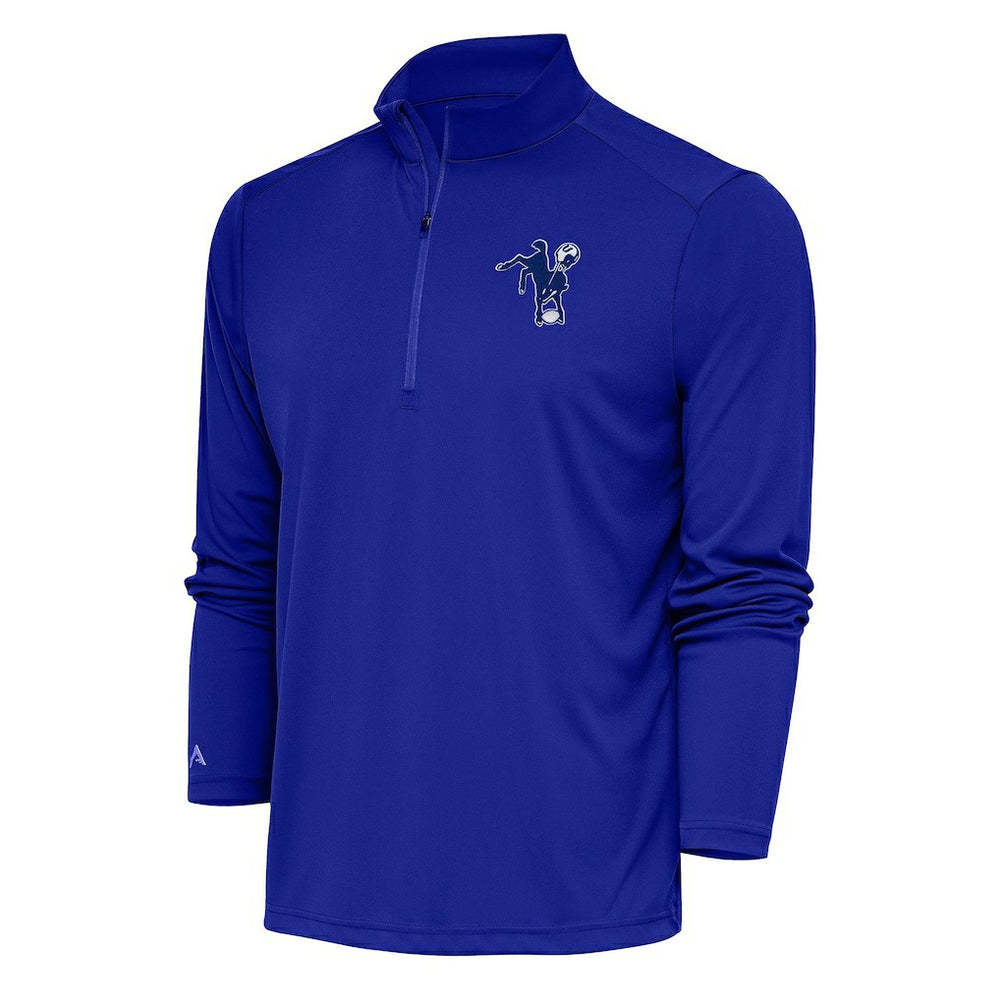 Antigua Team Logo Throwback Tribute Quarter-Zip Pullover Top - Indianapolis Colts Pullover