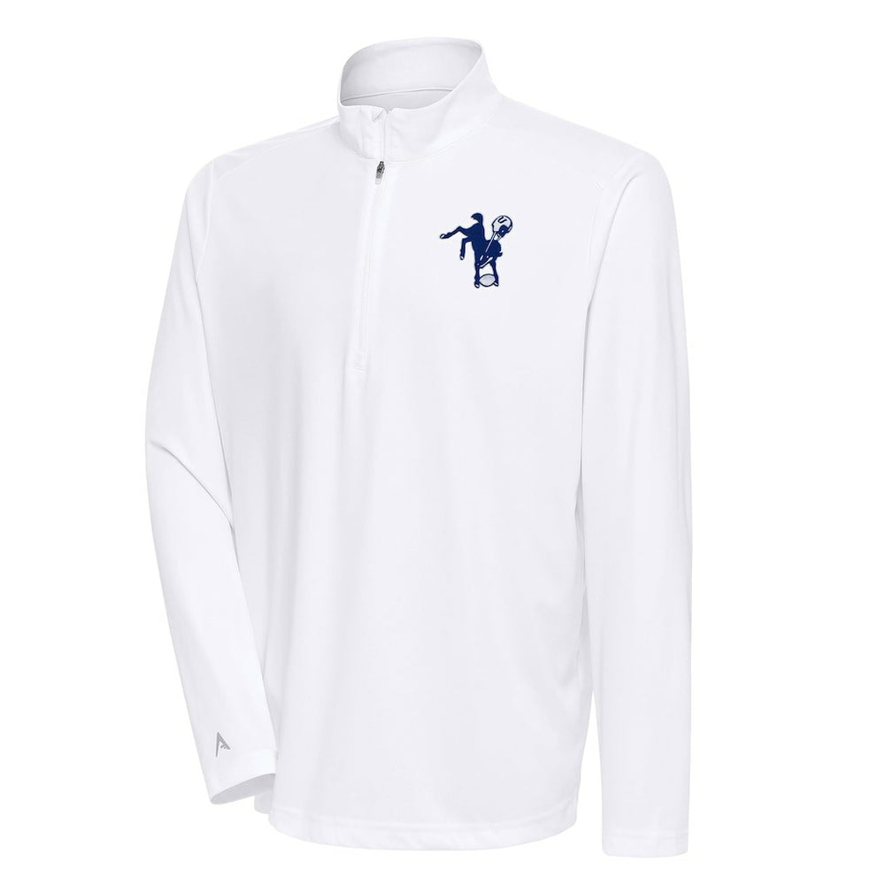 Antigua Team Logo Throwback Tribute Quarter-Zip Pullover Top - Indianapolis Colts Pullover