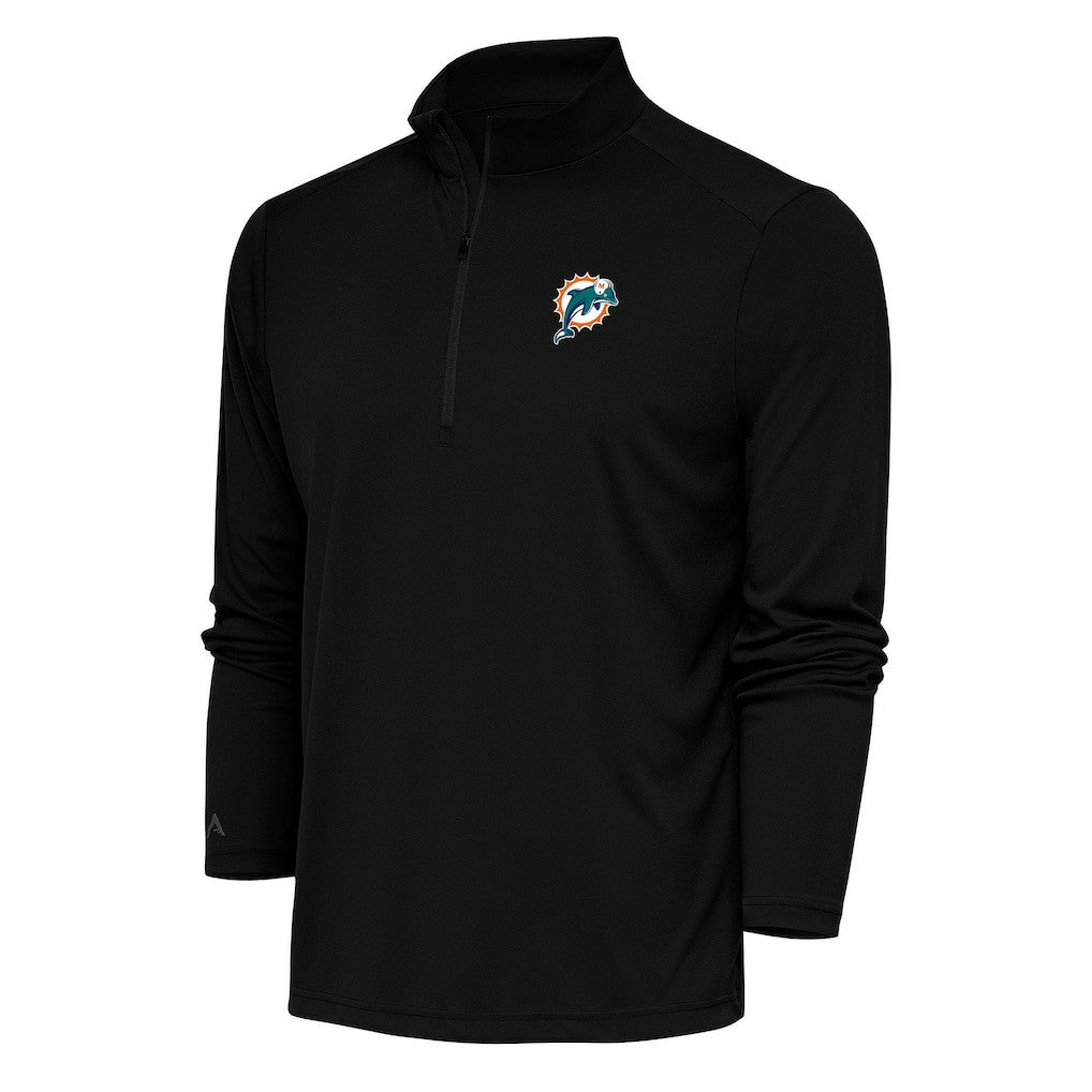 Antigua Team Logo Throwback Tribute Quarter-Zip Pullover Top - Miami Dolphins Pullover