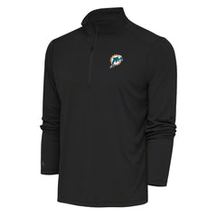 Antigua Team Logo Throwback Tribute Quarter-Zip Pullover Top - Miami Dolphins Pullover
