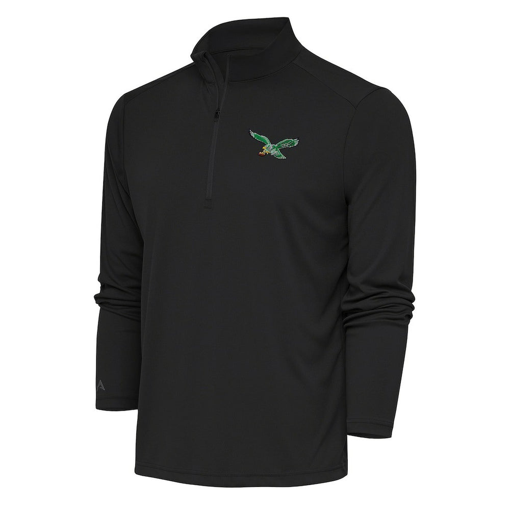 Antigua Team Logo Throwback Tribute Quarter-Zip Pullover Top - Philadelphia Eagles Pullover