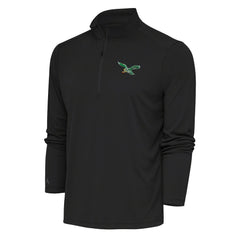 Antigua Team Logo Throwback Tribute Quarter-Zip Pullover Top - Philadelphia Eagles Pullover