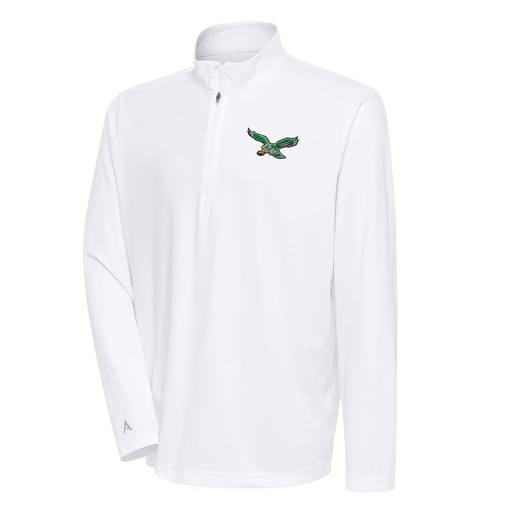 Antigua Team Logo Throwback Tribute Quarter-Zip Pullover Top - Philadelphia Eagles Pullover