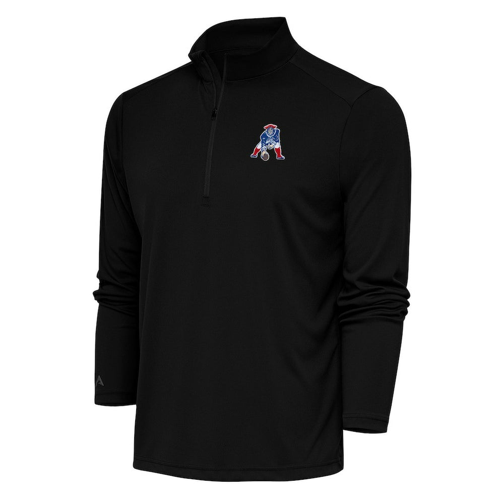 Antigua Team Logo Throwback Tribute Quarter-Zip Pullover Top - New England Patriots Pullover