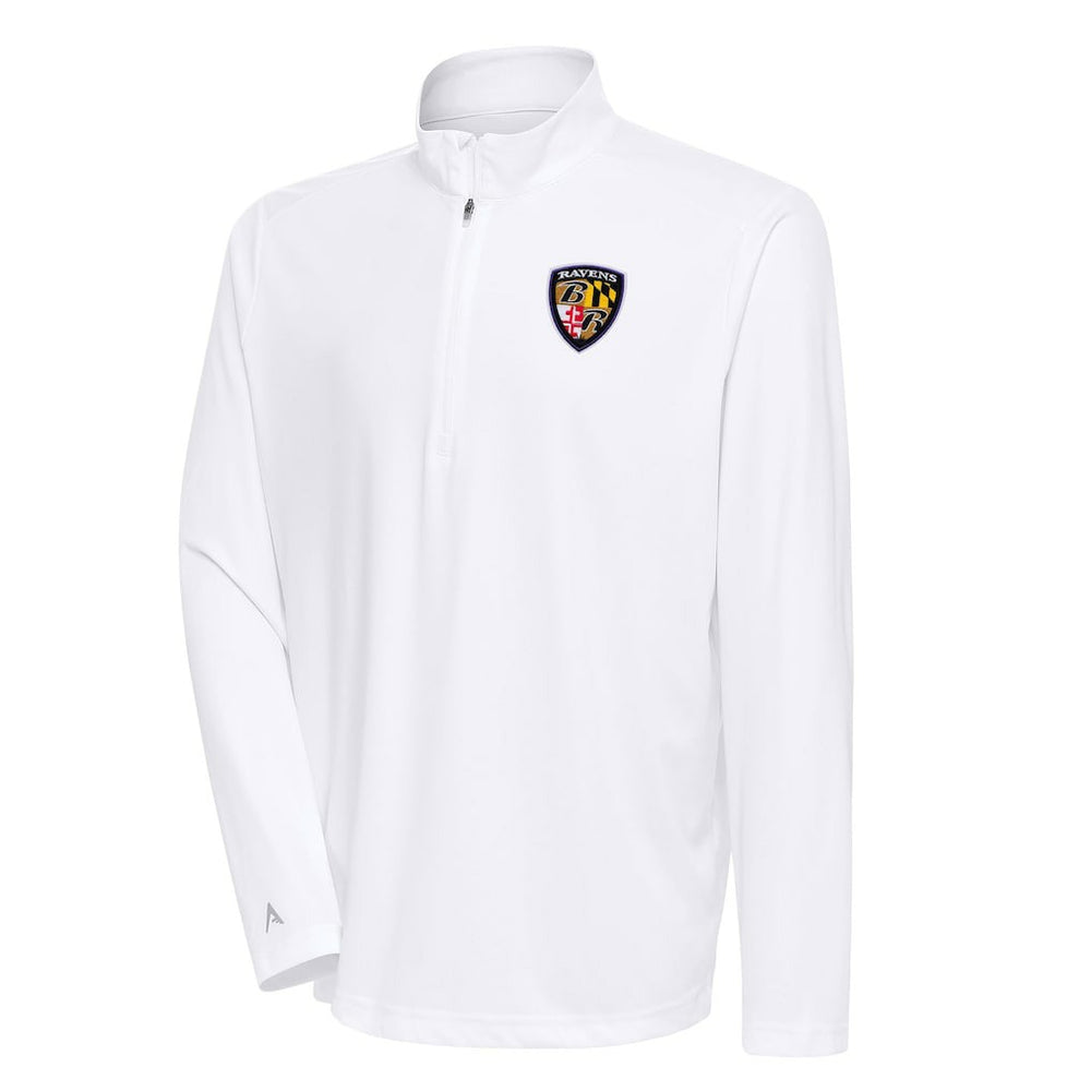 Antigua Team Logo Throwback Tribute Quarter-Zip Pullover Top - Baltimore Ravens Pullover