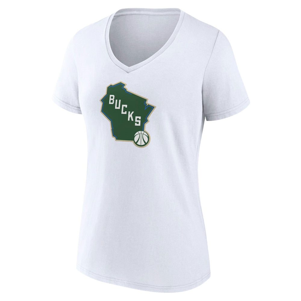 Milwaukee Bucks Women's Alternate Logo V-Neck T-Shirt
