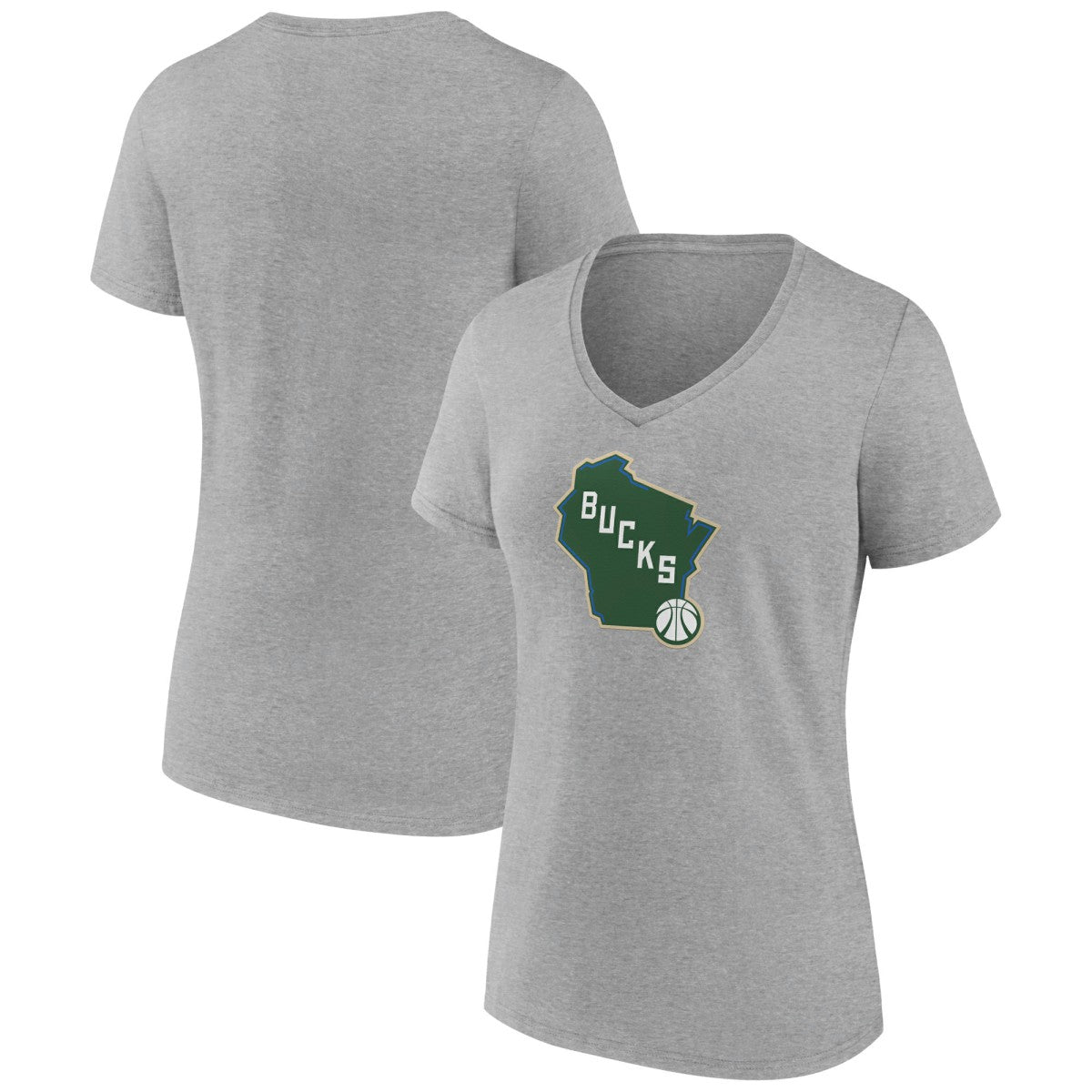 Milwaukee Bucks Women's Alternate Logo V-Neck T-Shirt