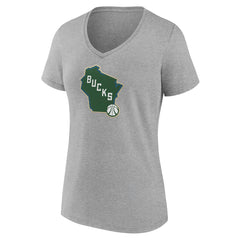 Milwaukee Bucks Women's Alternate Logo V-Neck T-Shirt