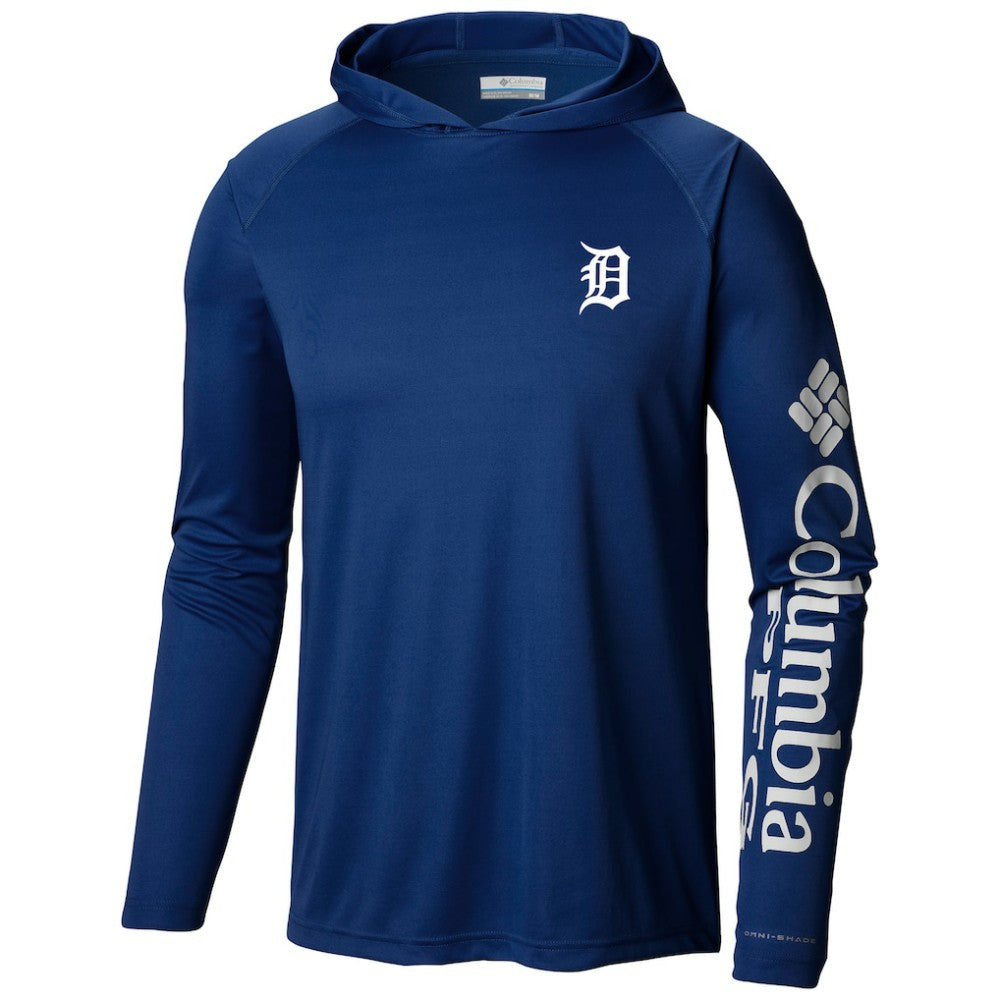 Navy Detroit Tigers Columbia Terminal Tackle Long Sleeve Hoodie T-Shirt