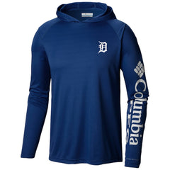 Navy Detroit Tigers Columbia Terminal Tackle Long Sleeve Hoodie T-Shirt