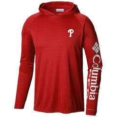 Red Philadelphia Phillies Columbia Terminal Tackle Long Sleeve Hoodie T-Shirt