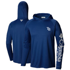 Navy Tampa Bay Rays Columbia Terminal Tackle Long Sleeve Hoodie T-Shirt
