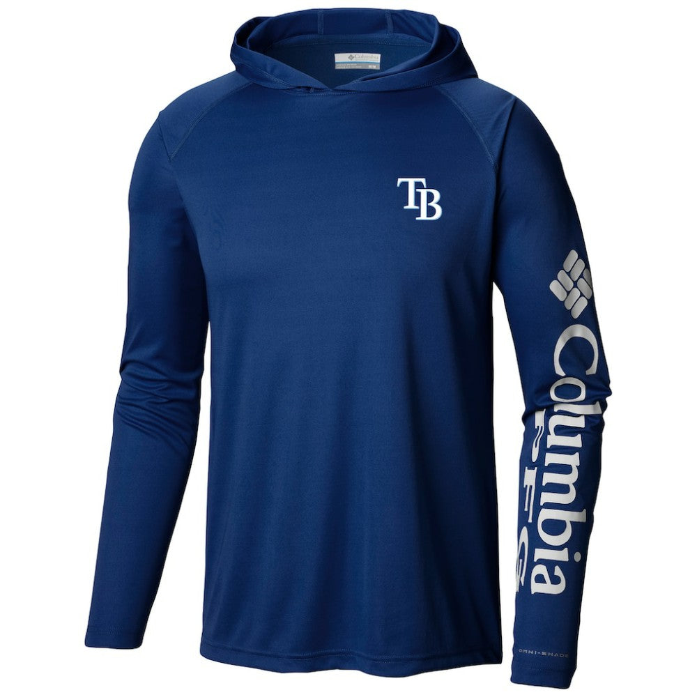 Navy Tampa Bay Rays Columbia Terminal Tackle Long Sleeve Hoodie T-Shirt