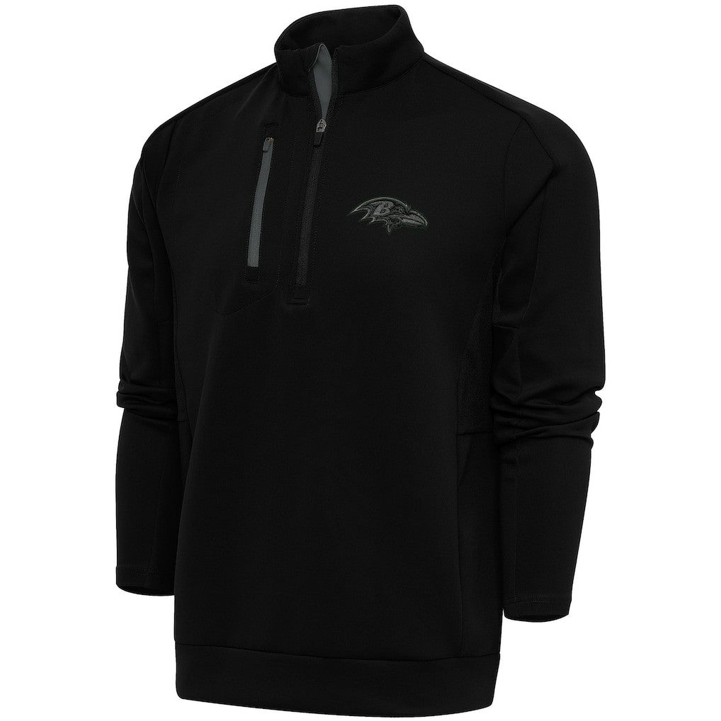Antigua Tonal Logo Generation Quarter-Zip Pullover Top - Baltimore Ravens Pullover