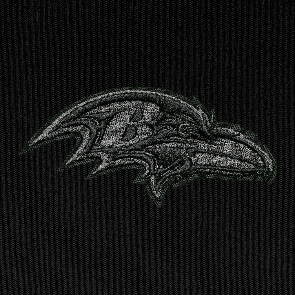 Antigua Tonal Logo Tribute Quarter-Zip Pullover Top - Baltimore Ravens Pullover