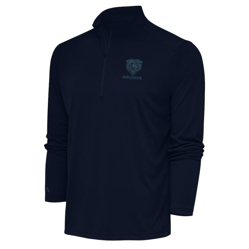 Antigua Tonal Logo Tribute Quarter-Zip Pullover Top - Chicago Bears Pullover
