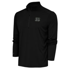 Antigua Tonal Logo Tribute Quarter-Zip Pullover Top - Cincinnati Bengals Pullover