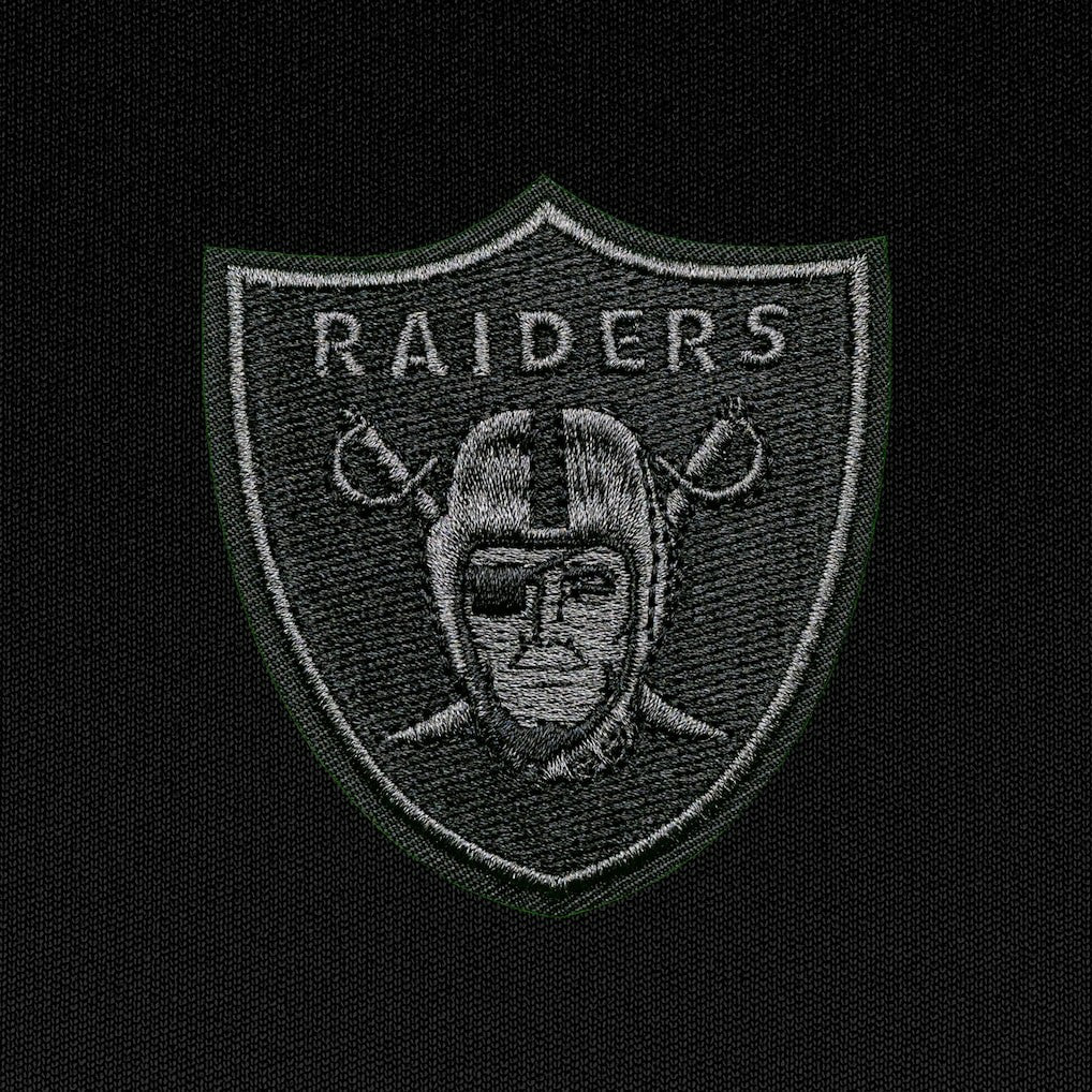 Antigua Tonal Logo Tribute Quarter-Zip Pullover Top - Las Vegas Raiders Pullover