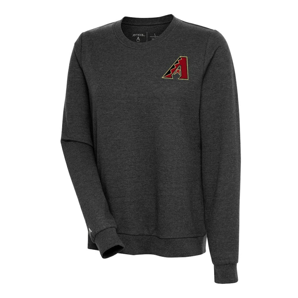 Heather Black Arizona Diamondbacks Antigua Women's Action Crewneck Pullover Sweatshirt