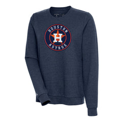 Heather Navy Houston Astros Antigua Women's Action Crewneck Pullover Sweatshirt