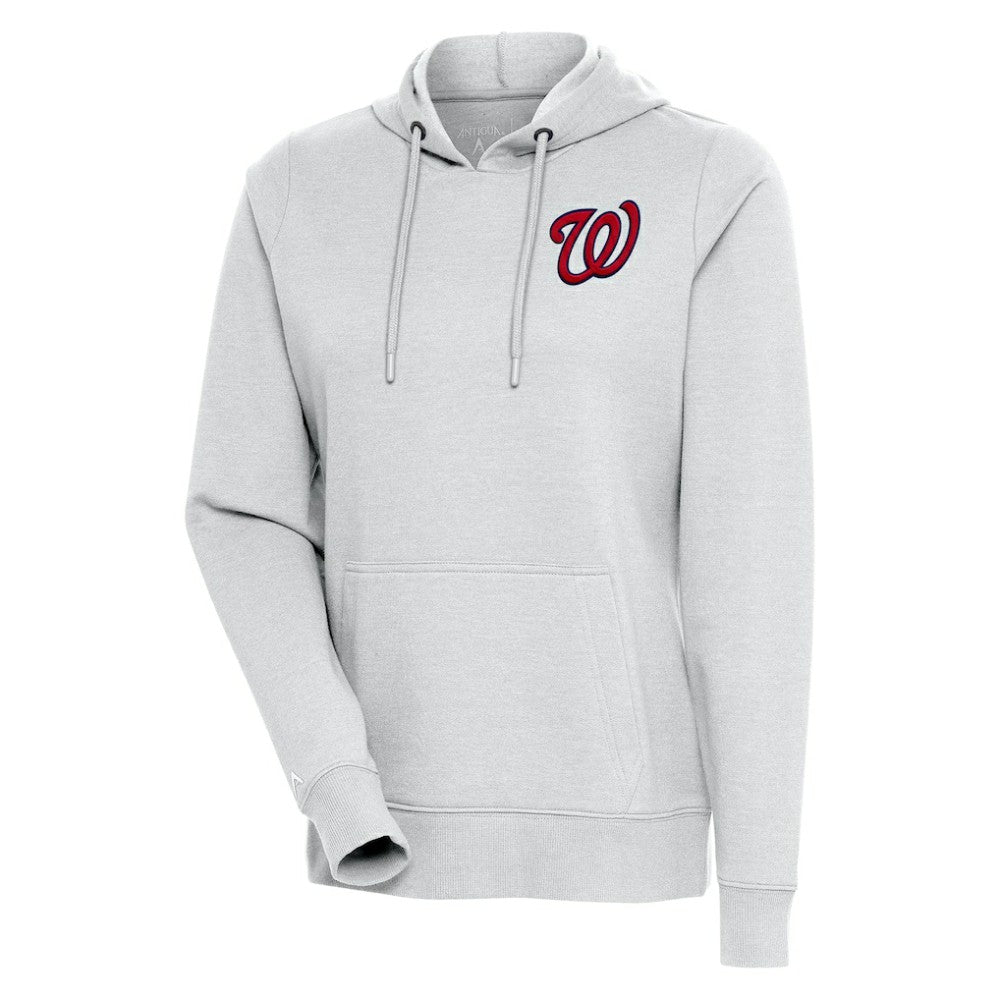 Heather Gray Washington Nationals Antigua Women's Action Pullover Hoodie